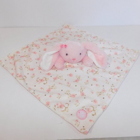 Little Me Other - Little Me Pink Bunny Rose Floral Security Blanket Plush Baby Lovey Rabbit nunu